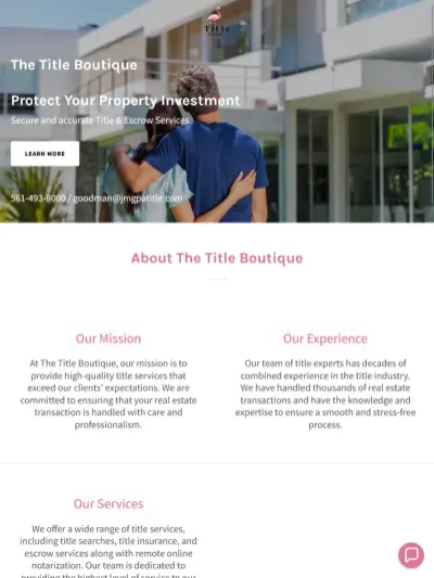 The Title Boutique website before the redesign