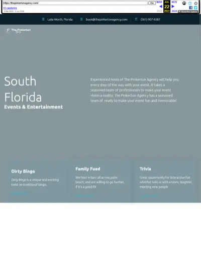 The Pinkerton Agency website before the redesign